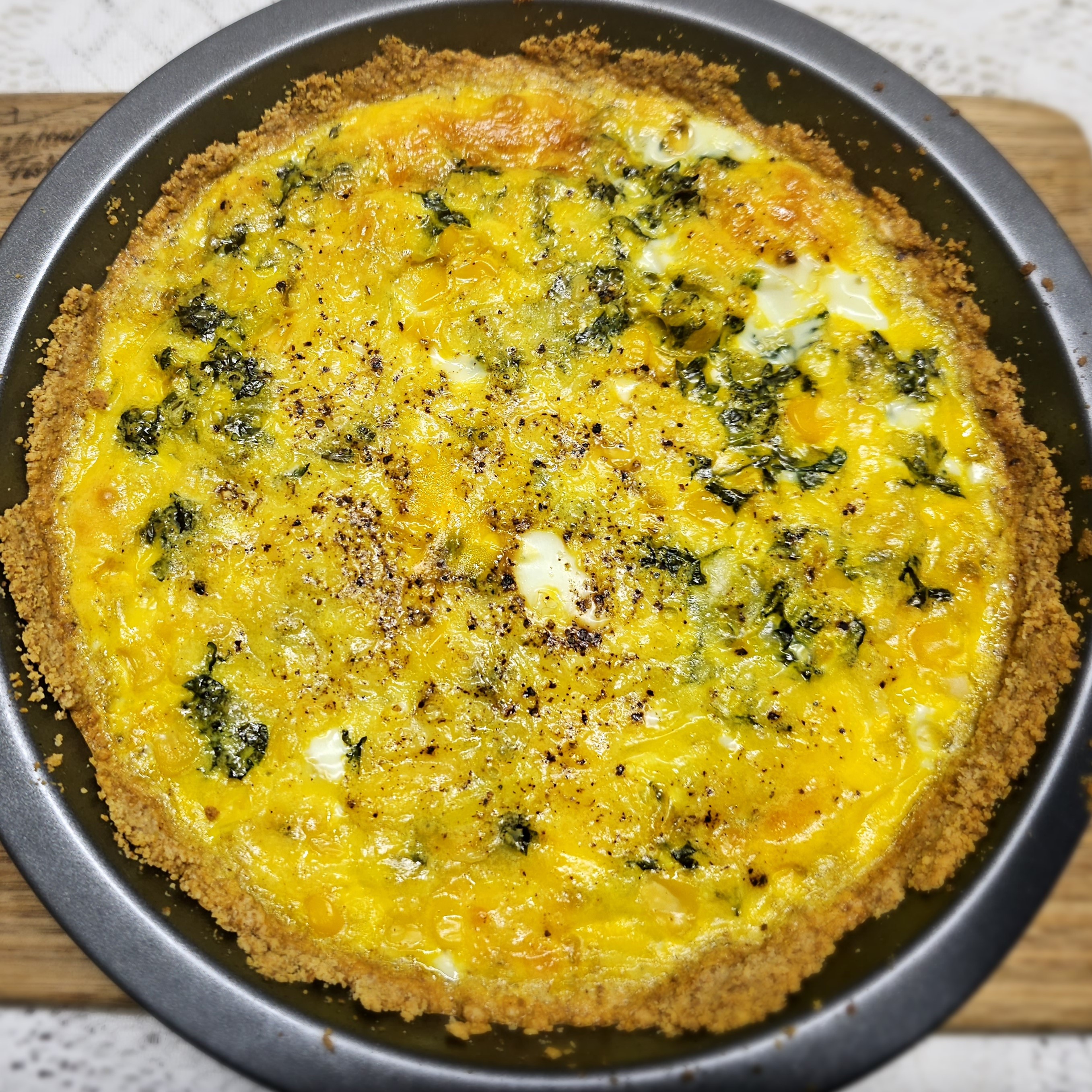 Quiche w/Flax & Almond Crust